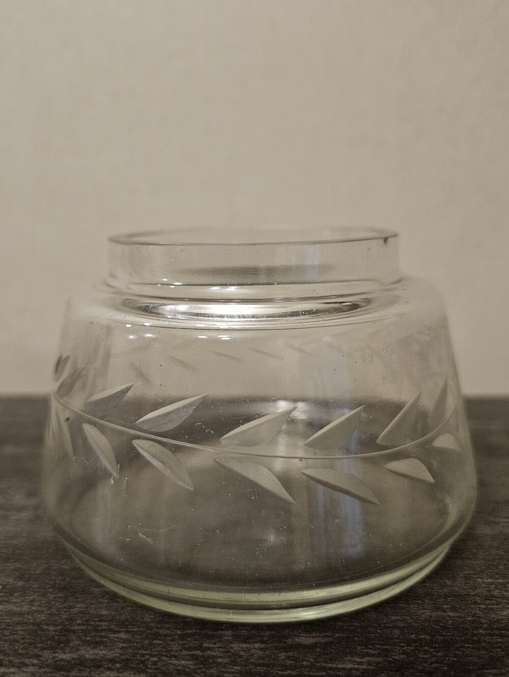 Vintage Clear Etched Glass Fairy Lamp Shade / Candle Topper
